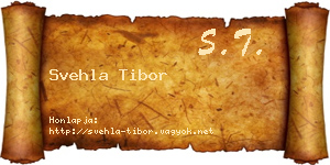 Svehla Tibor névjegykártya